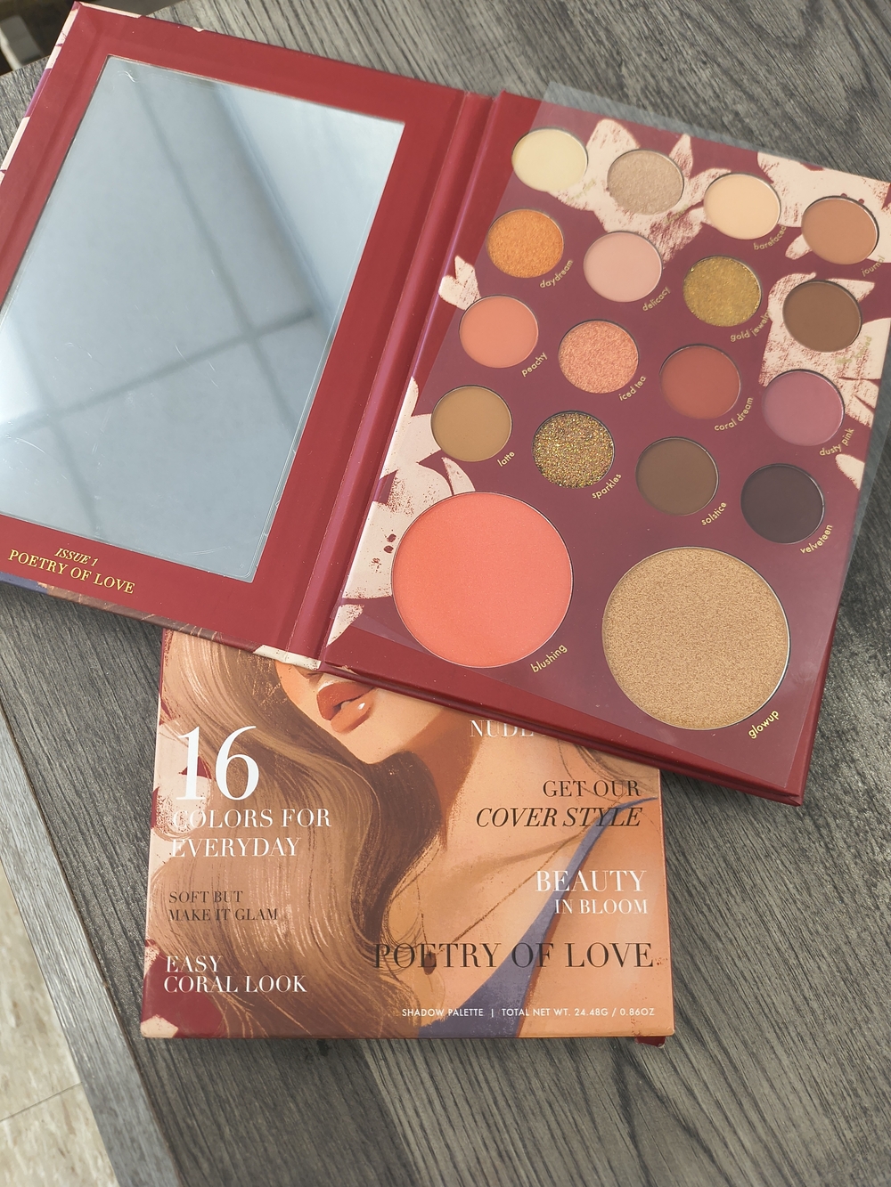 Poetry of Love Coral & Gold Eyeshadow & Highlight Palette - Women Makeup